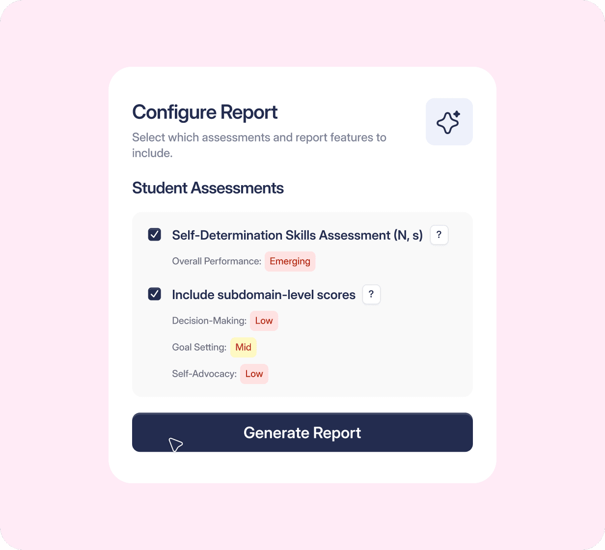 Configure report interface